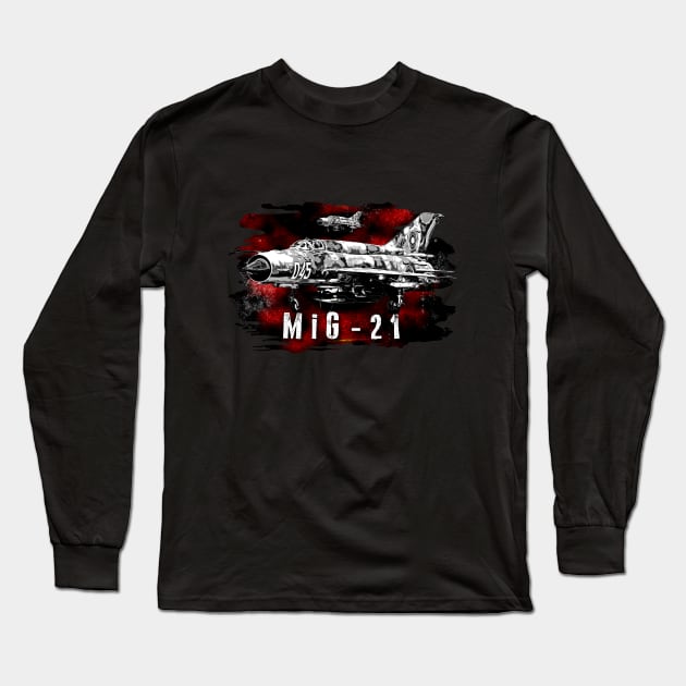 Mig-21 Long Sleeve T-Shirt by aeroloversclothing